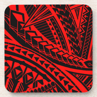 Colorful Samoan tattoo patterns Coaster