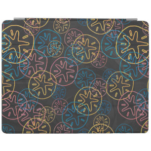 Colorful Sand Dollar Pattern on Black iPad Smart Cover