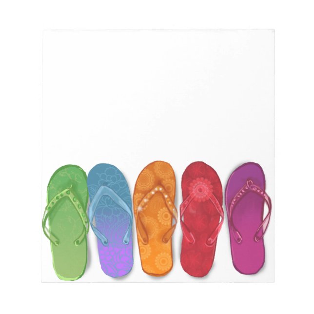 Colorful Sandals Flip-flops beach party Notepad (Front)