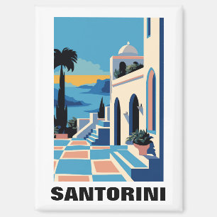 Colorful Santorini Greece Architecture Painting Magnet