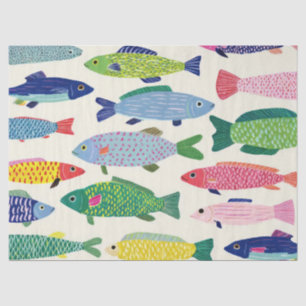 Colorful Sardines Seamless Pattern (1) Tissue Paper