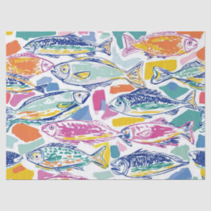 Colorful Sardines Seamless Pattern (2) Tissue Paper