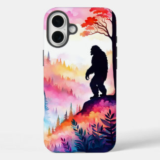 Colorful Sasquatch on Ridge overlooking the forest iPhone 16 Plus Case