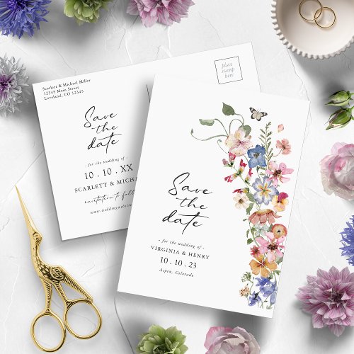 Colorful Save The Date Postcard