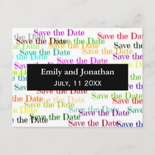 Colorful "Save the Date" with Photo - Post Card