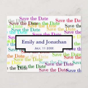 Colorful "Save the Date" with Photo - Post Card