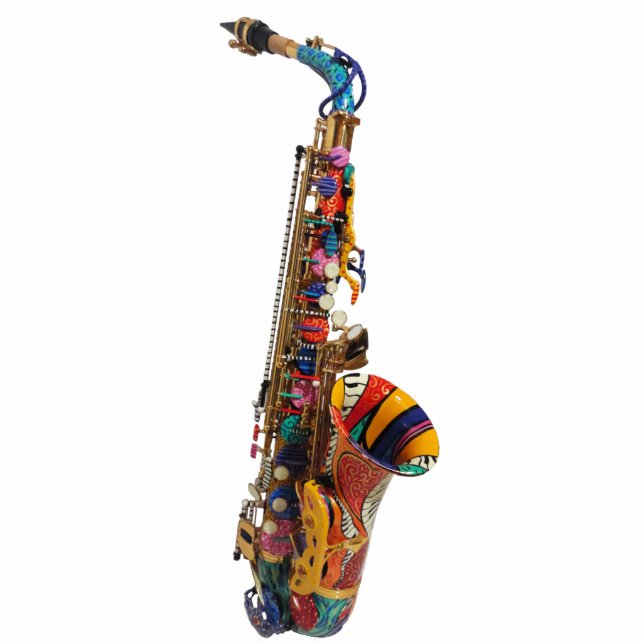 Colorful Saxophone Acrylic Sculpture Figurine (Front)