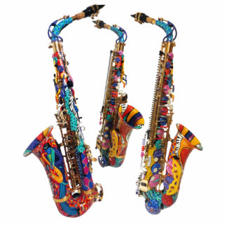 Colorful Saxophone Acrylic Sculpture, Sax Art Cutout