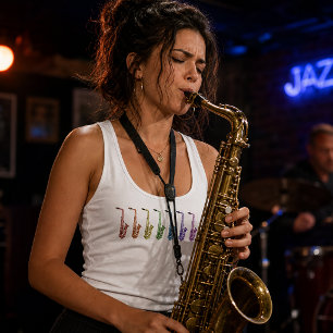 Colorful Saxophone Lineup Design Tank Top