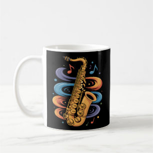 Colorful Saxophone Music Flow Jazz Instrument Coffee Mug