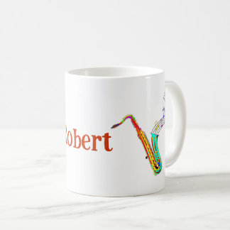 Colorful Saxophone Personalized Coffee Mug