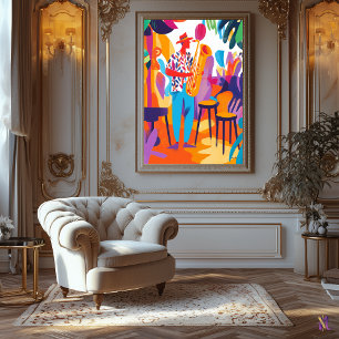 Colorful Saxophone Player in Fauvist Style Canvas Print