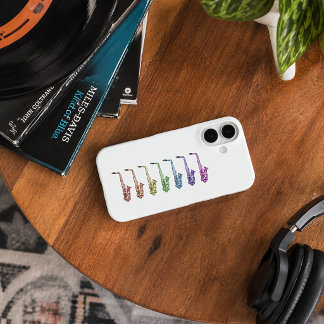 Colorful Saxophone Rainbow iPhone 16 Case