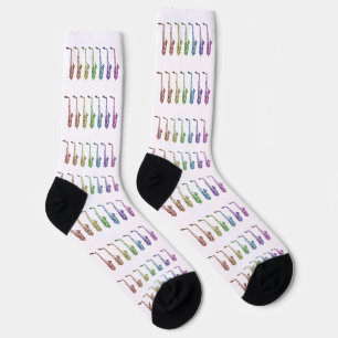 Colorful Saxophone Rainbow Socks