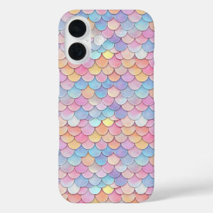 Colorful Scale Mermaid Pattern iPhone 16 Case