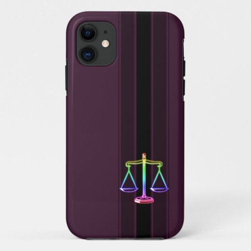 Colorful Scales of Justice  Law iPhone 11 Case