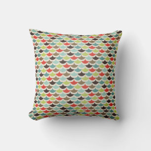 Colorful Scalloped Pattern Throw Pillow