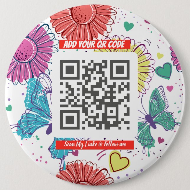 Colorful Scan Me QR Button (Front)