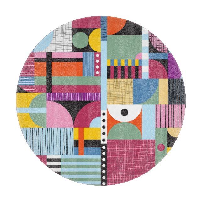 Colorful Scandinavian: Cheerful Pattern Mix. Cutting Board (Front)