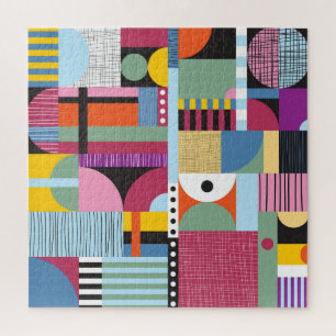 Colorful Scandinavian: Cheerful Pattern Mix. Jigsaw Puzzle
