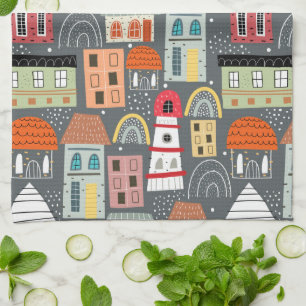 Colorful Scandinavian Patterns Home Kitchen Towel