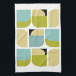 Colorful Scandinavian Turquoise Yellow Geometric Kitchen Towel<br><div class="desc">Add a pop of color to your kitchen with this cute geometric Scandinavian styled turquoise blue,  yellow,  green,  and black kitchen towel. It's a great way to add a little fun to your kitchen decor!</div>