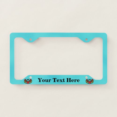 Colorful Scarab Abstract Beetle on Vibrant Blue License Plate Frame