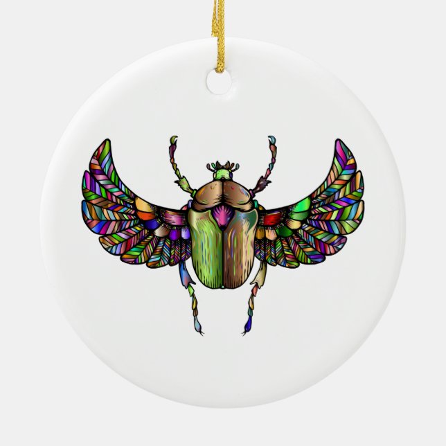 Colorful scarab ceramic ornament (Back)