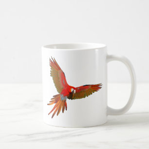Colorful Scarlet macaw fly art Coffee Mug