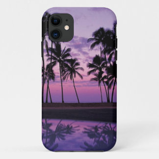 Colorful Scene of Palm Trees at Sunset iPhone 11 Case