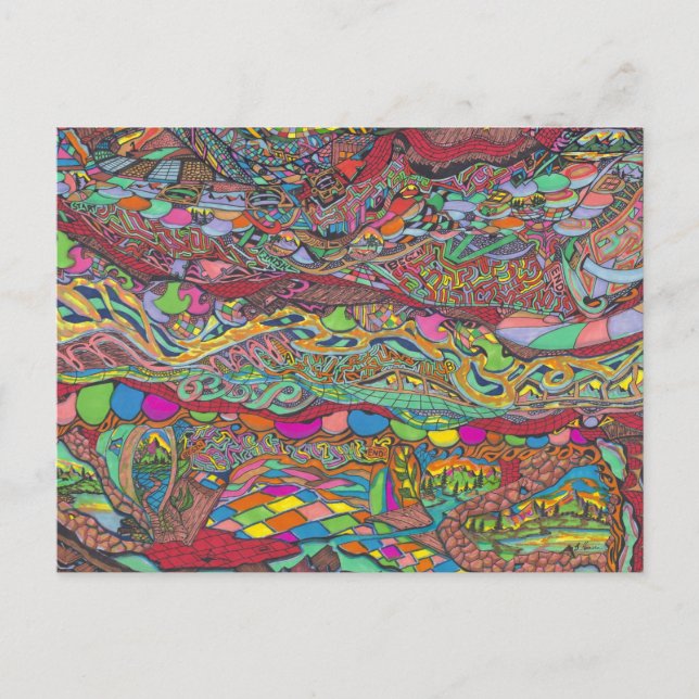 Colorful Scenery In Mazes Postcard (Front)
