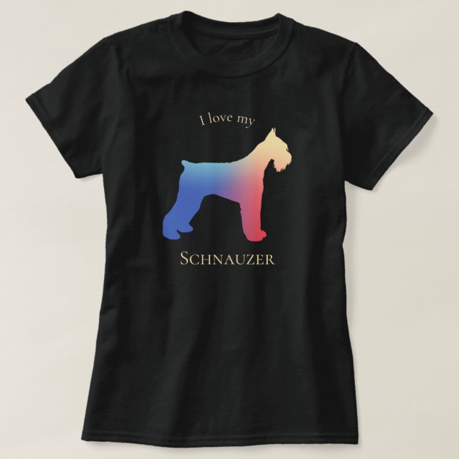 Colorful Schnauzer Silhouette T-Shirt (Design Front)