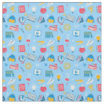 Colorful school classroom themed pattern fabric