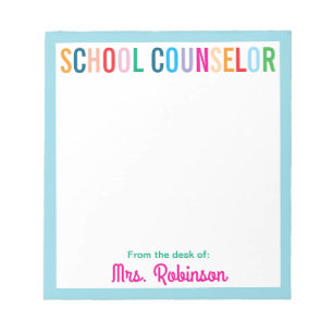 Colorful School Counselor From the Desk of Notepad