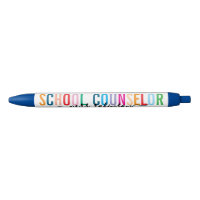 Colorful School Counselor Pen with Custom Name
