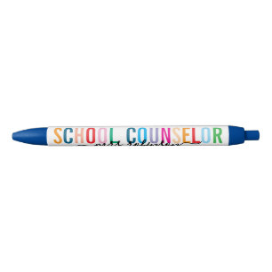 Colorful School Counselor Pen with Custom Name