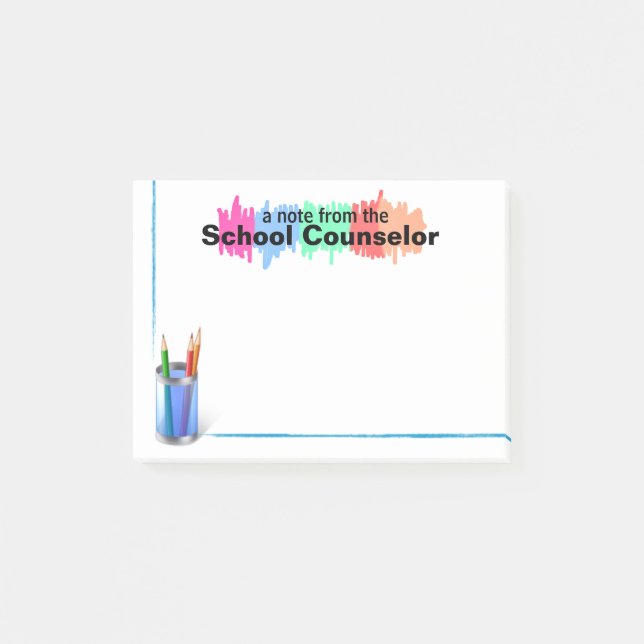 Colorful School Counselor Post-it Notes (Front)