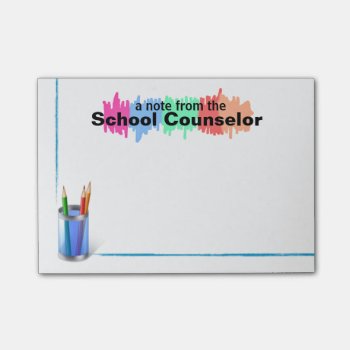 Colorful School Counselor Post-it Notes by schoolpsychdesigns at Zazzle