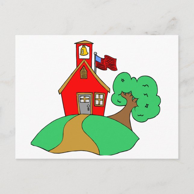 Colorful School Drawing Postcard (Front)