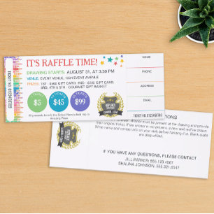 Colorful School Kindergarten Fundraising Raffle Tickets
