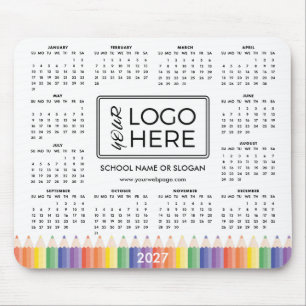 Colorful School Logo 2027 Calendar Mouse Pad