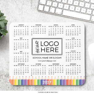Colorful School Logo 2027 Calendar Mouse Pad