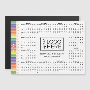 Colorful School Logo 2027 Magnetic Calendar