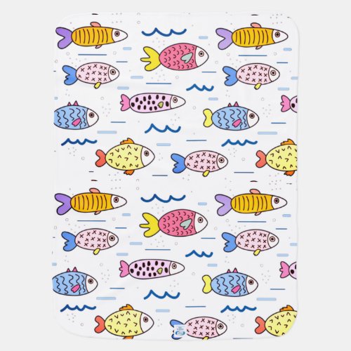 Colorful School of Fish Baby Blanket