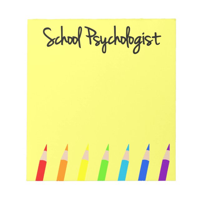 Colorful School Psychologist Notepad (Front)
