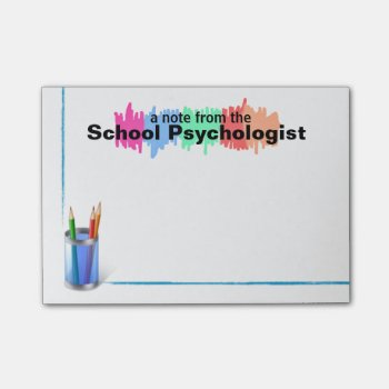 Colorful School Psychologist Sticky Notes by schoolpsychdesigns at Zazzle