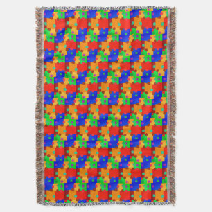 Colorful School Puzzle Throw Blanket