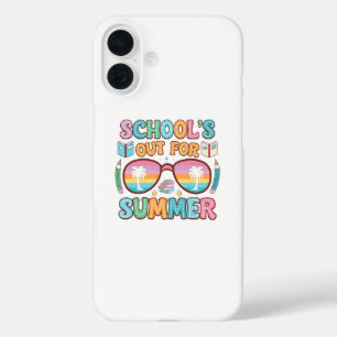 Colorful “School’s Out” Sunset Design iPhone 16 Plus Case