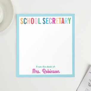 Colorful School Secretary From the Desk of Notepad