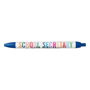 Colorful School Secretary Pen with Custom Name